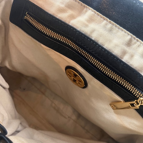 Tory Burch Black and Gold Studded Flap Crossbody - Picture 6 of 9